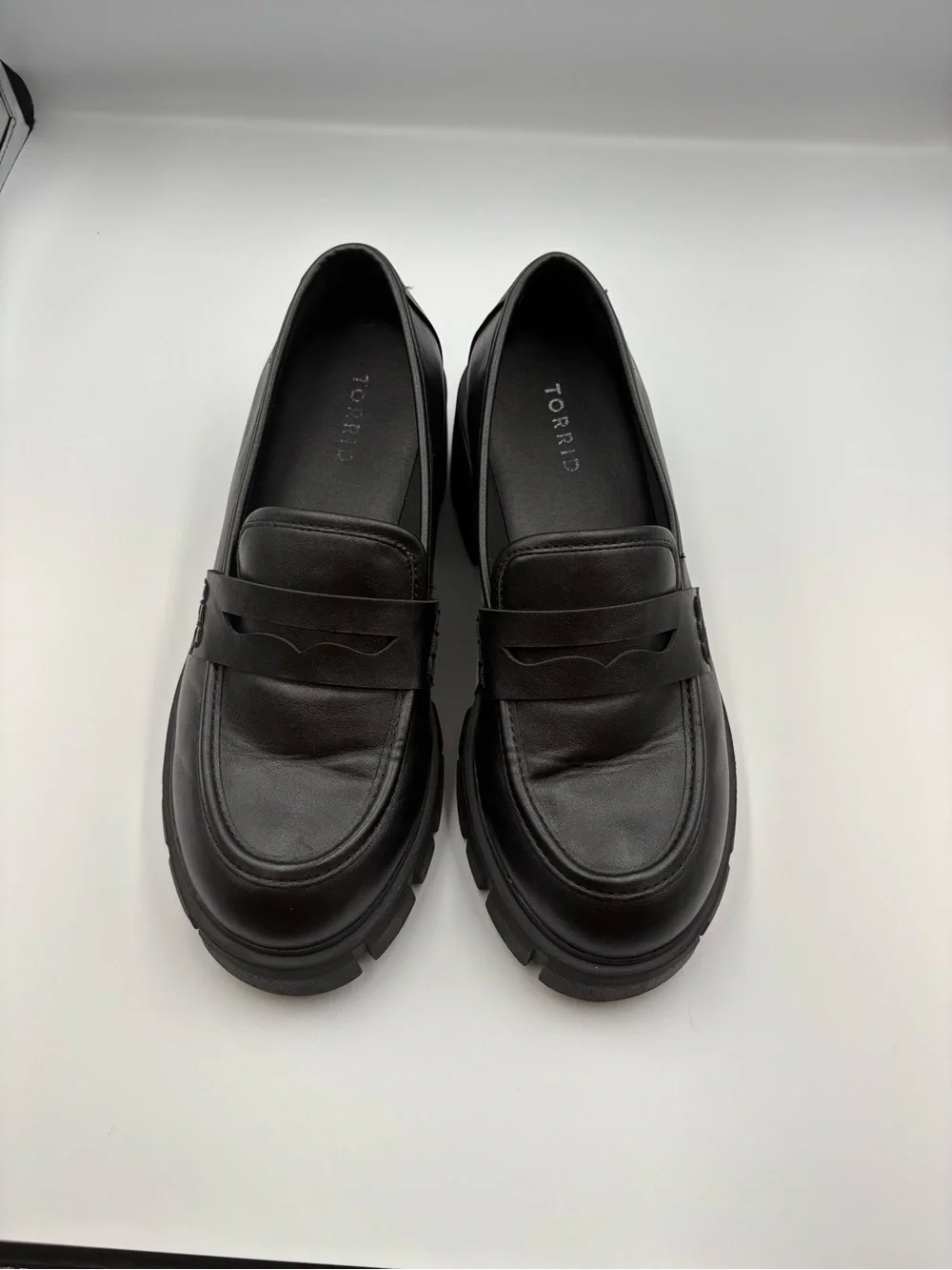 Torrid Black Chunky Lug Sole Loafers SZ 10WW Like New Condition!
